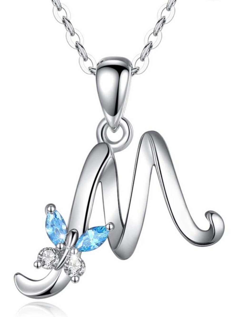 Elegant Sterling Silver Butterfly Initial Necklace - Personalized Gift for Women